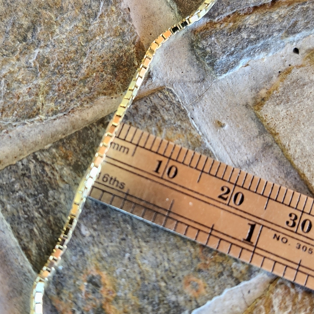 14k Solid Yellow Gold Box Chain - image 4